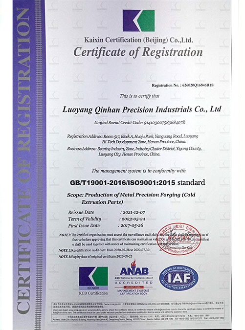 ISO9001:2015 Quality Management System Certification 